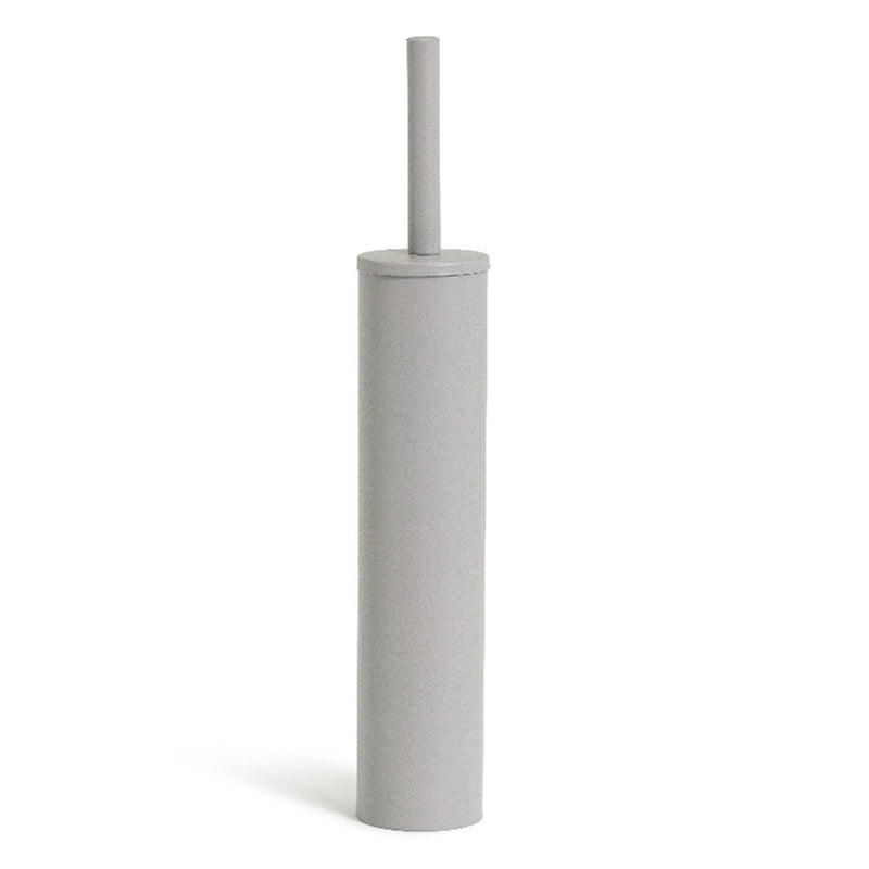 Slimline Toilet Brush with Lid and Removable Bin in Matte Grey Steel