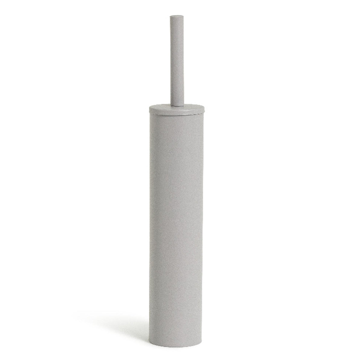 Slimline Toilet Brush with Lid and Removable Bin in Matte Grey Steel
