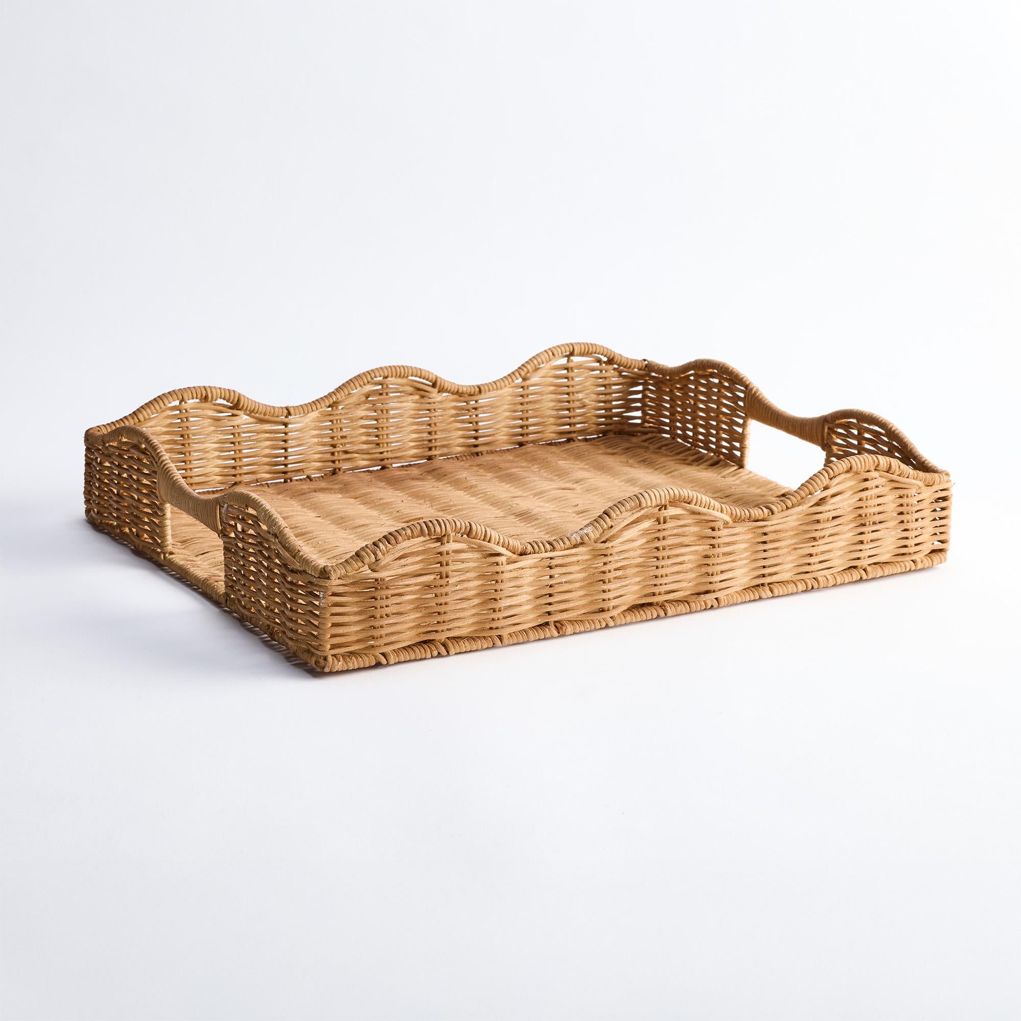 Habitat Rattan Serving Tray Coffee Table 45x35cm, UK version