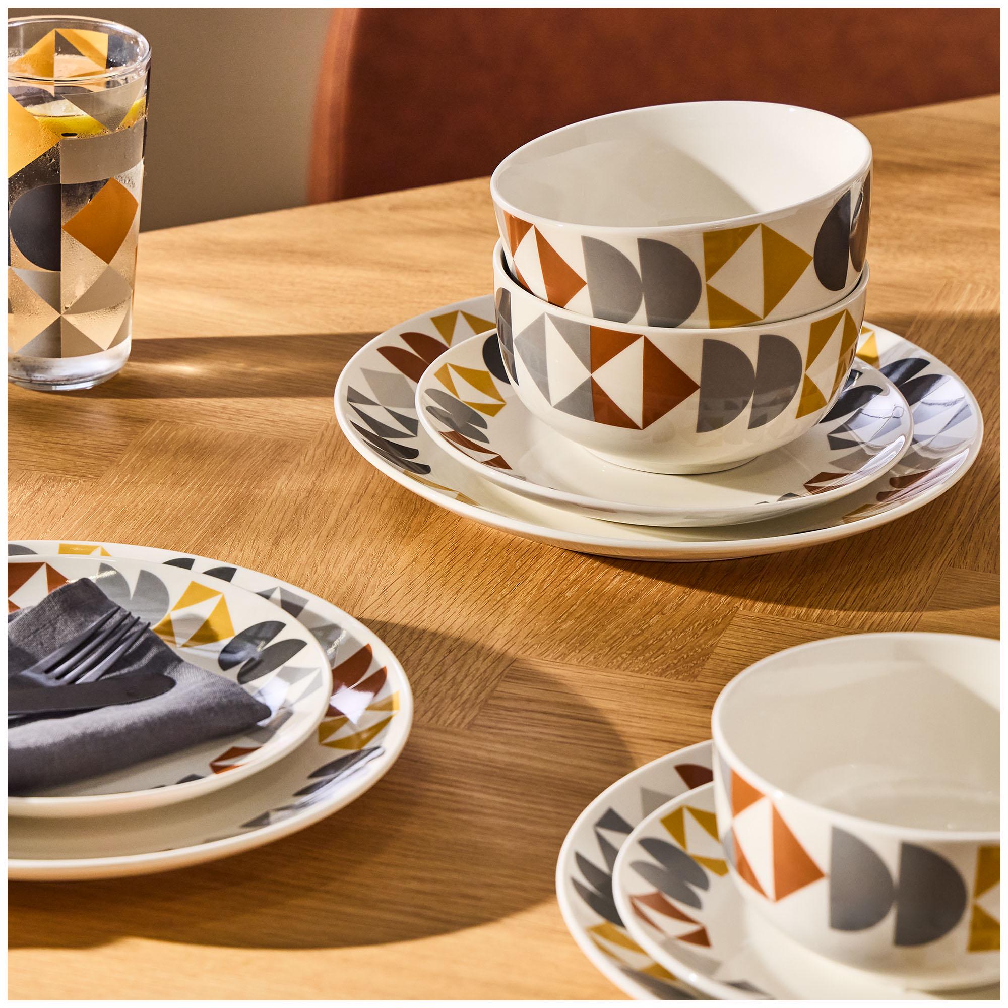 Sainsbury's Home Geo Decal dinner set 12-piece, imported from the UK