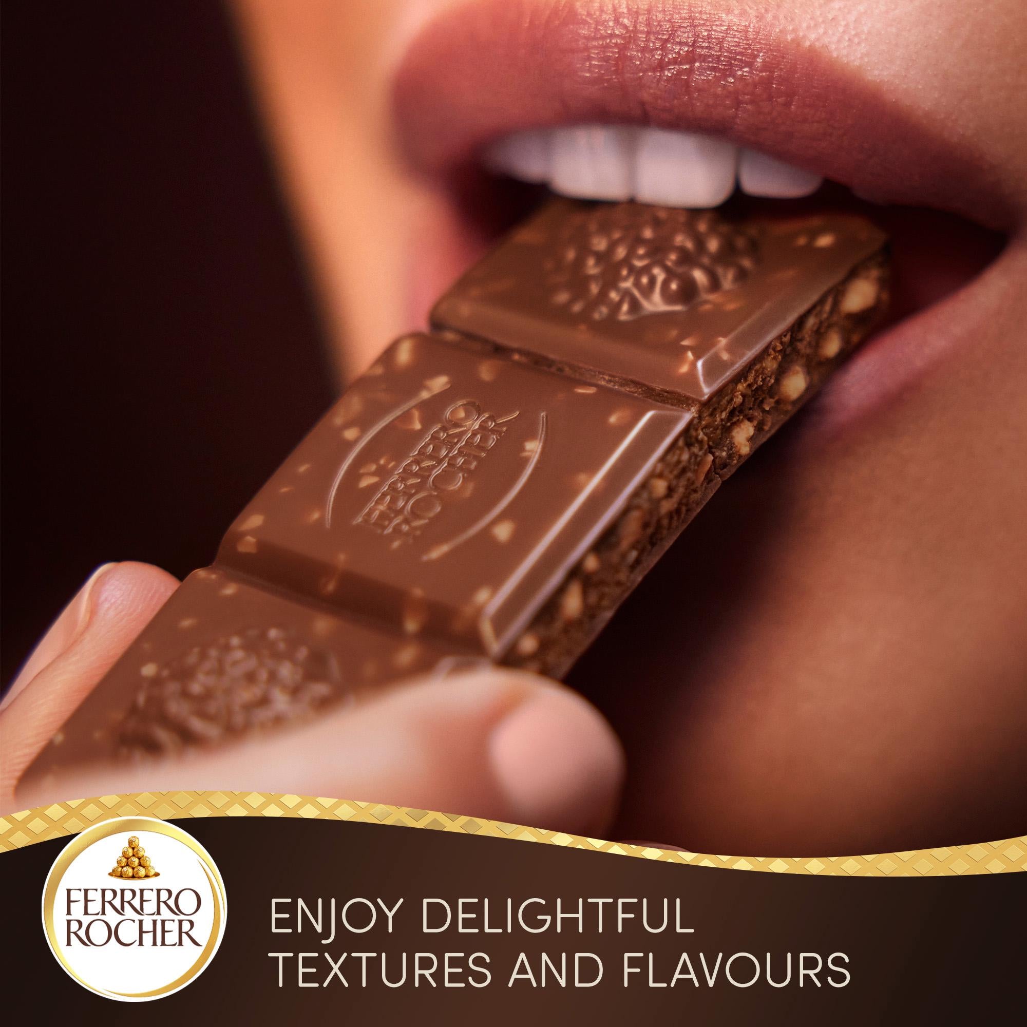 Ferrero Rocher milk chocolate hazelnut bar 90g - British product