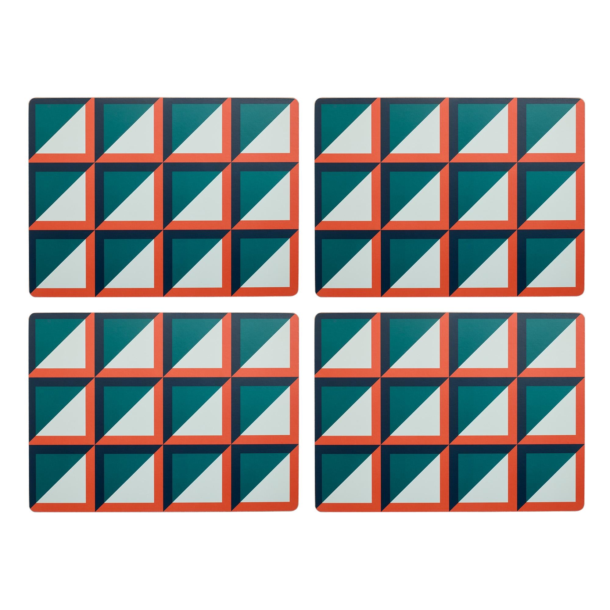 Habitat Geo Cube corkback placemats pack of 4, imported from the UK