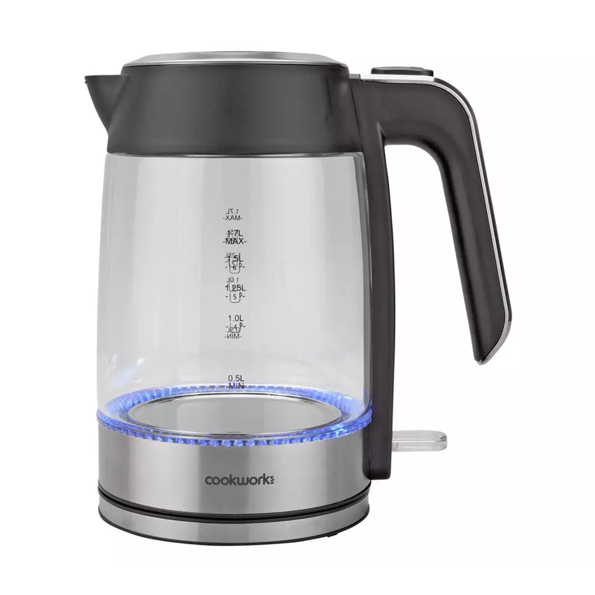 Cookworks electric kettle illuminating glass 1.7 Litre - British product