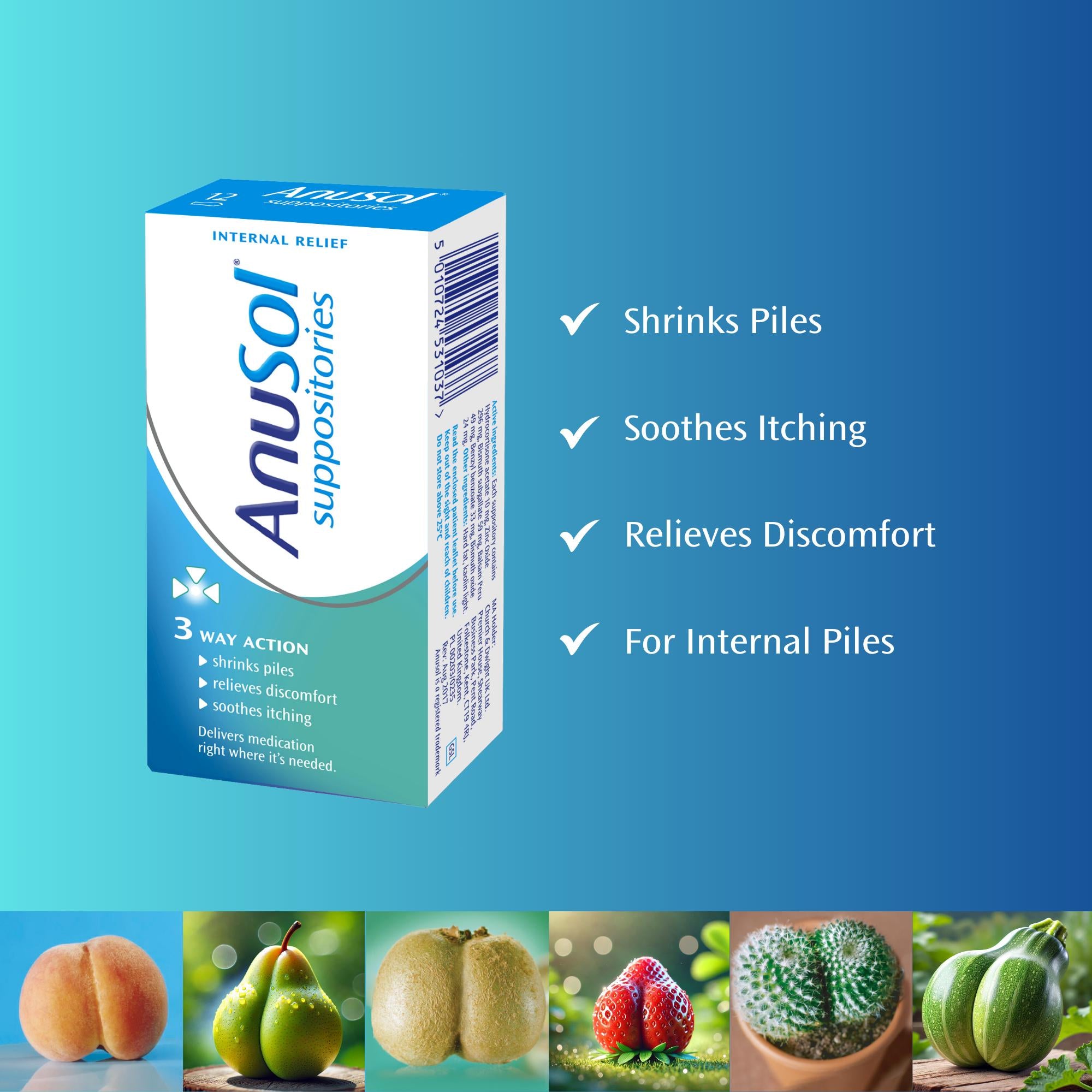 Anusol Suppositories 12 - British product