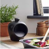 Habitat Industrial Stoneware Salt Container Black, UK version