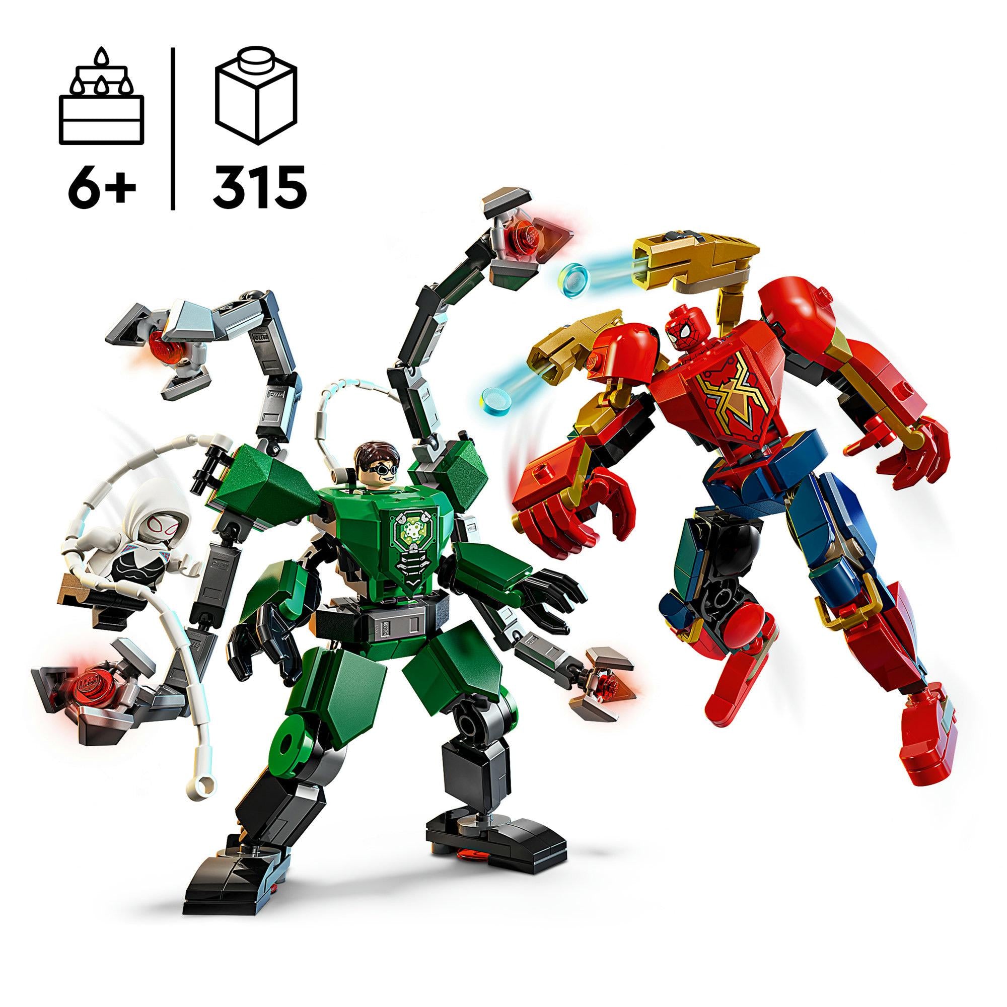 LEGO Marvel mech battle Spider-Man vs Doc Ock building toy (British brand)