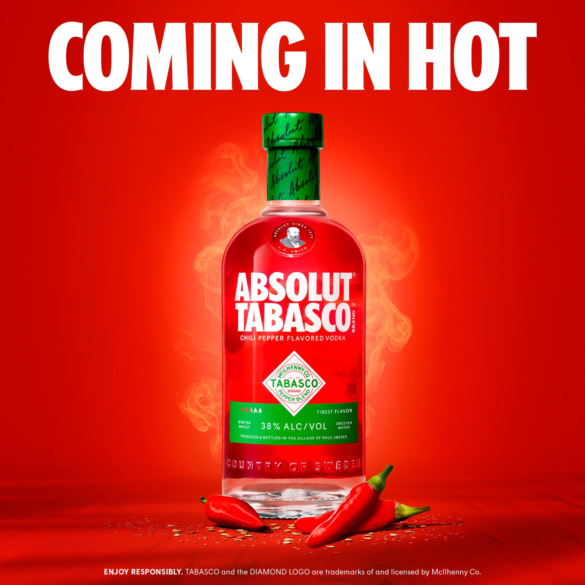 Absolut Tabasco chili pepper flavoured vodka 70cl (British brand)