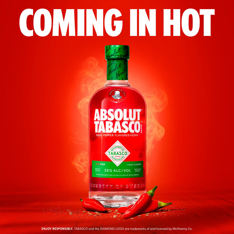 Absolut Tabasco chili pepper flavoured vodka 70cl (British brand)