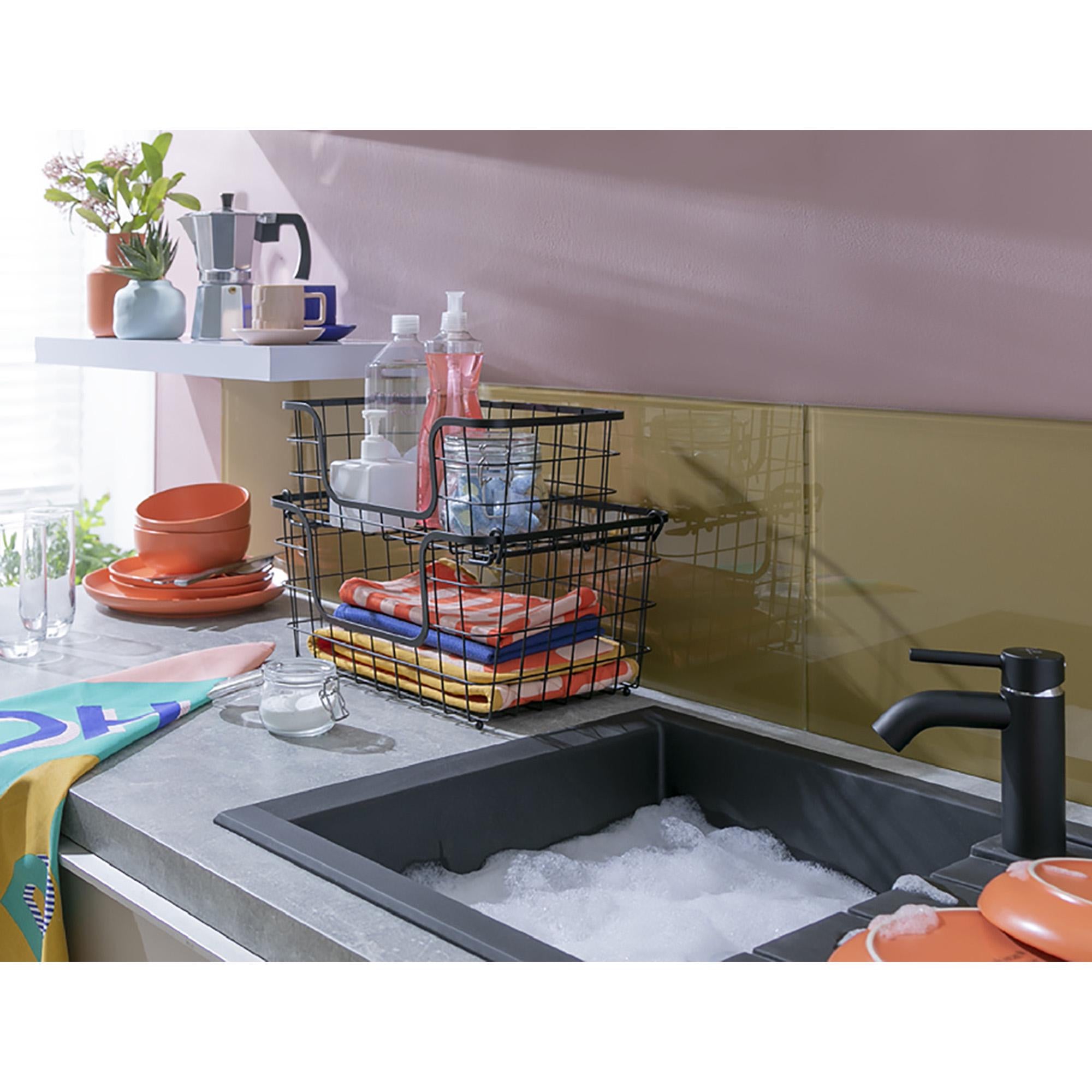 Habitat pack of 2 storage baskets with label slot - British product