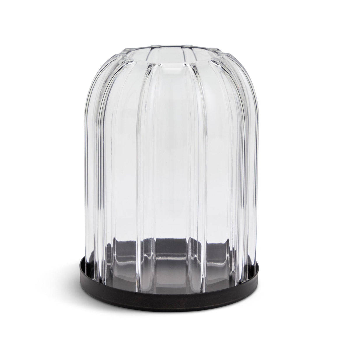 Habitat Ribbed Cloche Tealight Holder Glass 15cm High, UK version