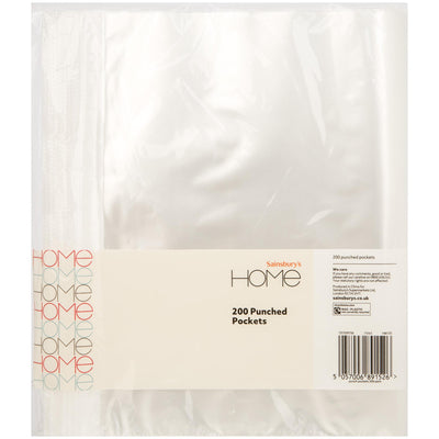 Sainsburys Sainsburys Home Punch Pockets 200 Pack Stationery- Buy online at McGrocer