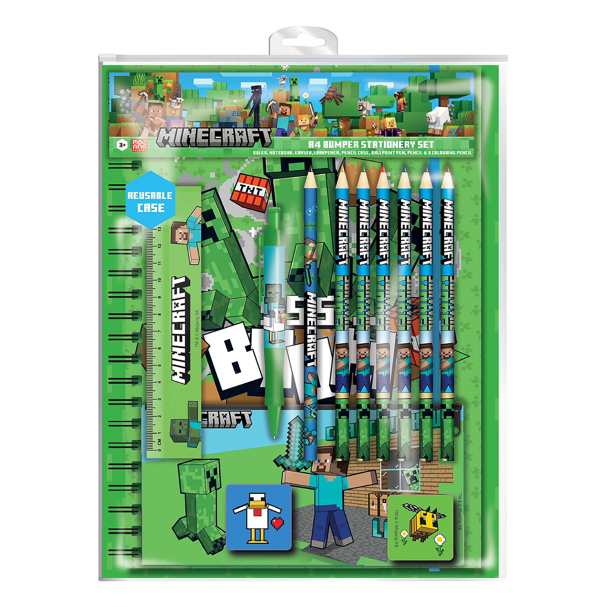 Minecraft themed stationery set, imported from the UK