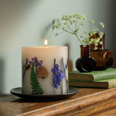 Sainsburys Habitat Pillar Inclusion Candle Willow & Cedarwood 680g- Buy online at McGrocer