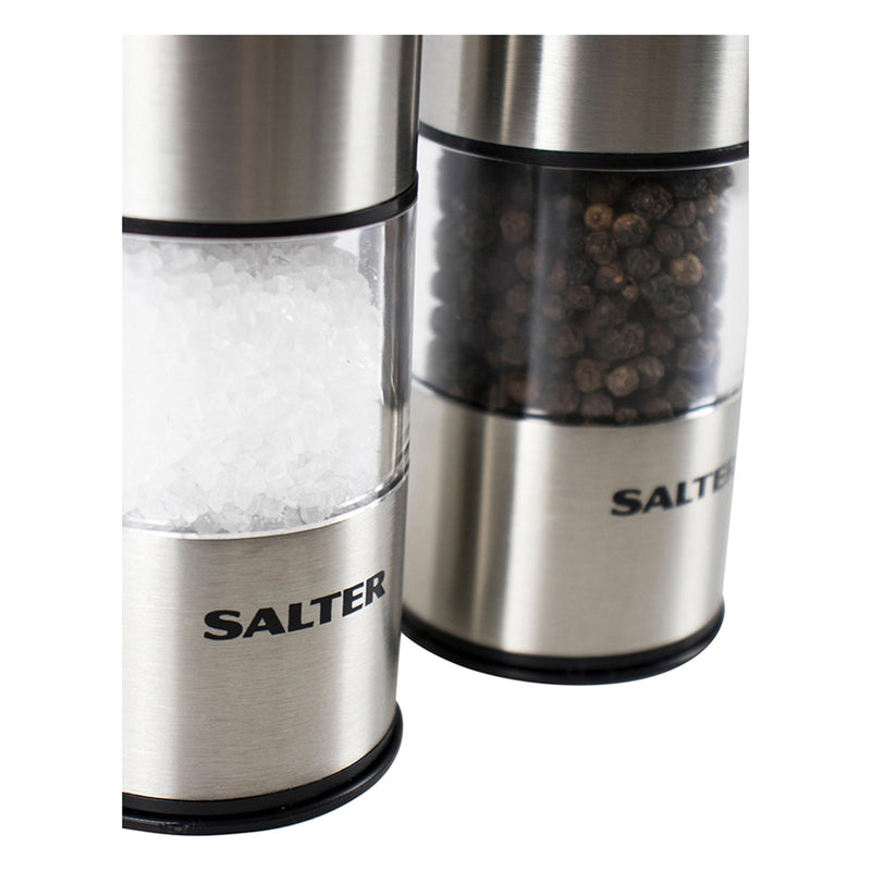 Salter Stainless Steel Mill Set Silver (British brand)