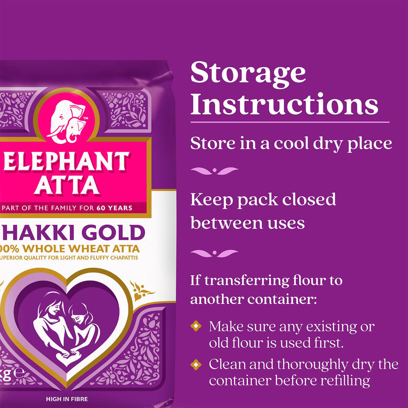 Elephant Atta Chakki Gold whole wheat chapatti flour 10kg, UK version