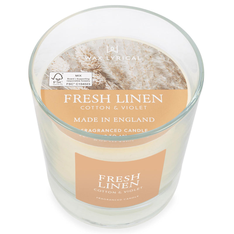 Wax Lyrical Fresh Linen candle 190g, imported from the UK