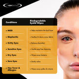 The Eye Doctor biodegradable eyelid wipes x20, UK version