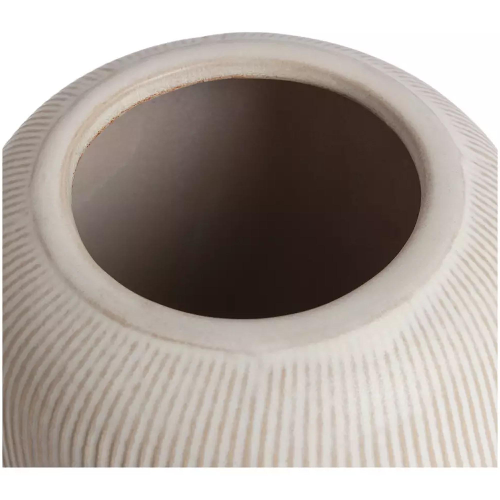 Habitat large ribbed ceramic vase natural, UK version
