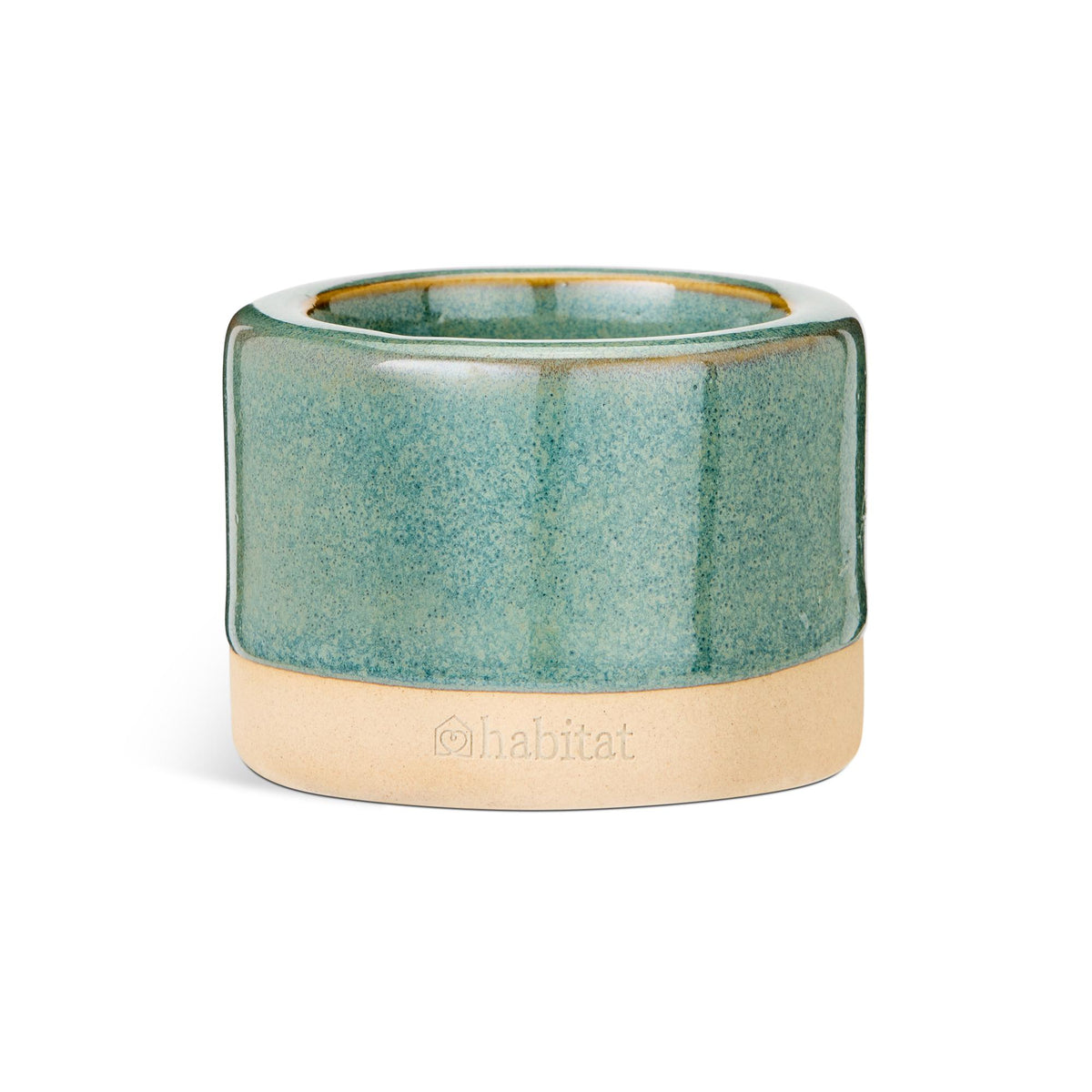Habitat ceramic tealight holder green glaze 5cm, UK version