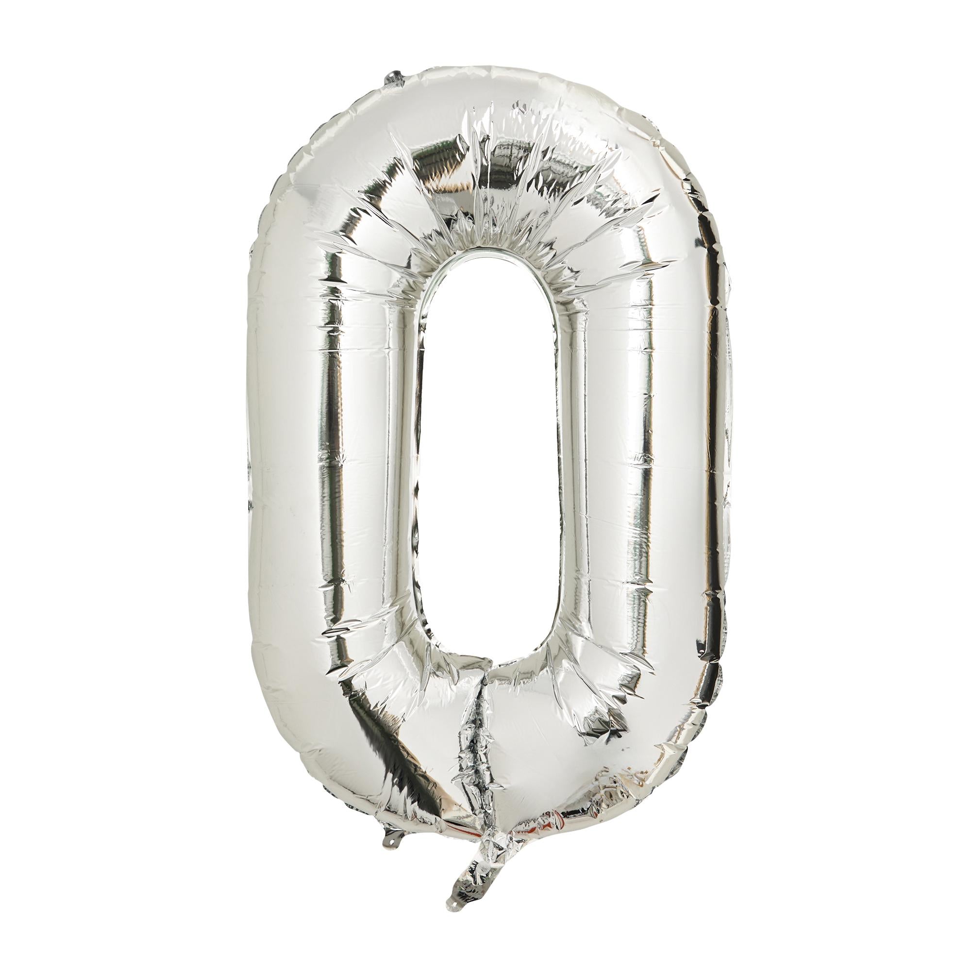 Sainsbury's Home silver foil balloon number 0 34 inch (British brand)