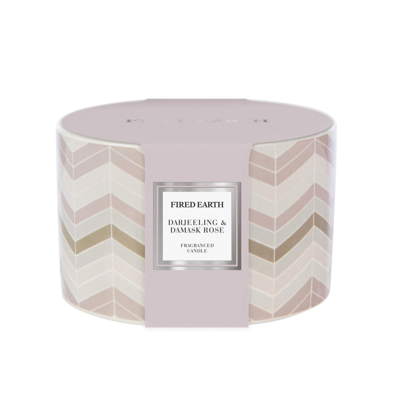 Wax Lyrical Darjeeling Damask Rose ceramic candle - British product