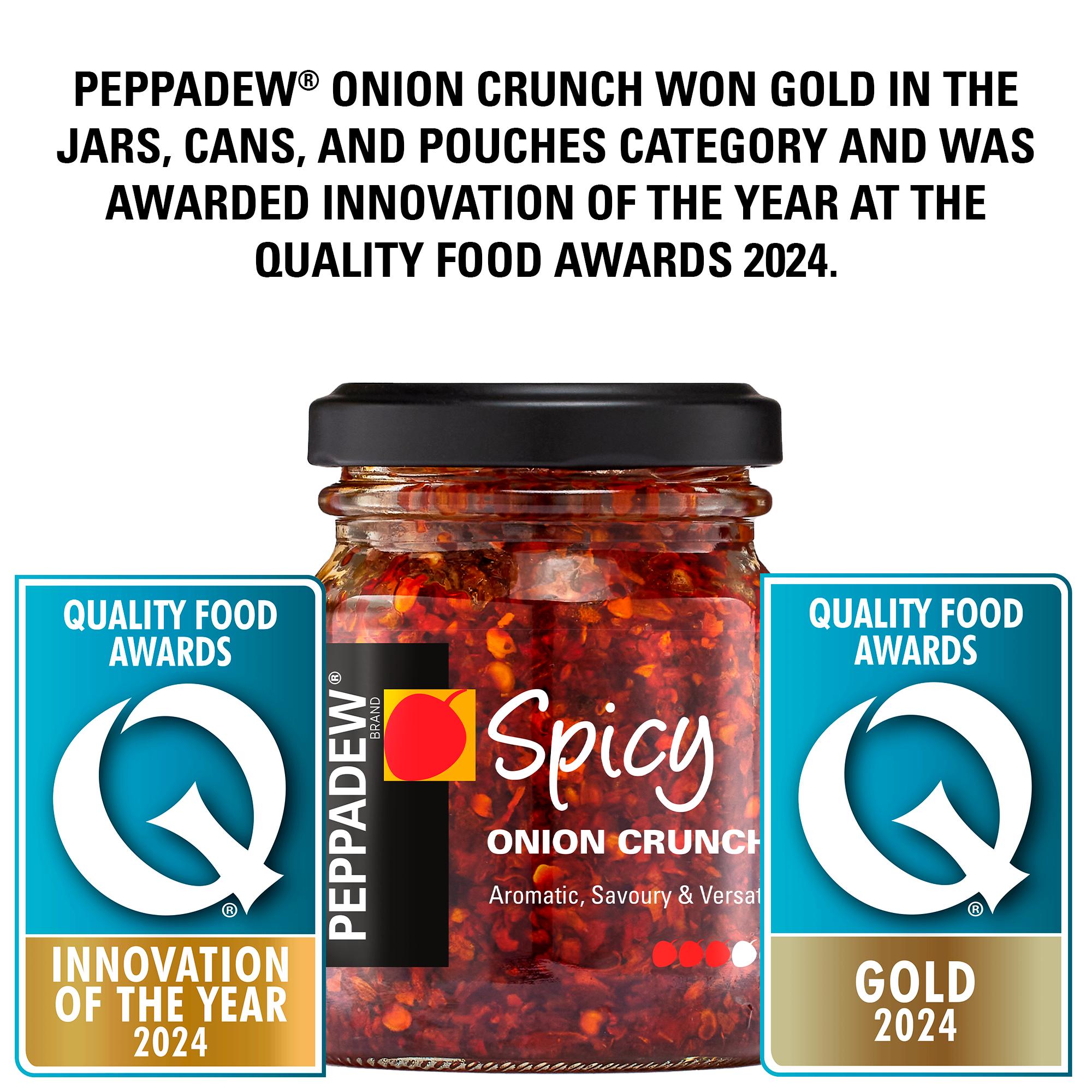 Peppadew Spicy Onion Crunch 130g, imported from the UK