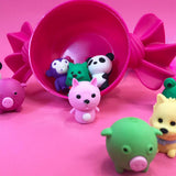Tinc Sweetie Tub pink with 10 animal erasers, UK version