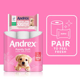 Andrex Fresh & Sensitive flushable moist wipes quad pack 4x30 - British product
