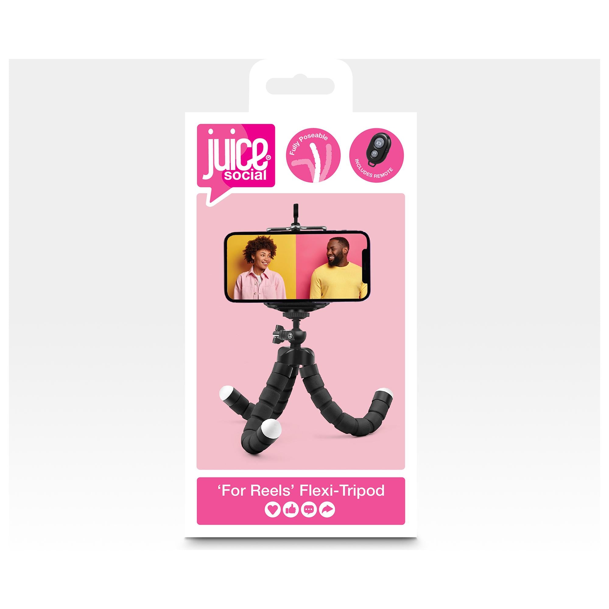 Flexible Juice Social Bluetooth Tripod Black 18cm, UK version