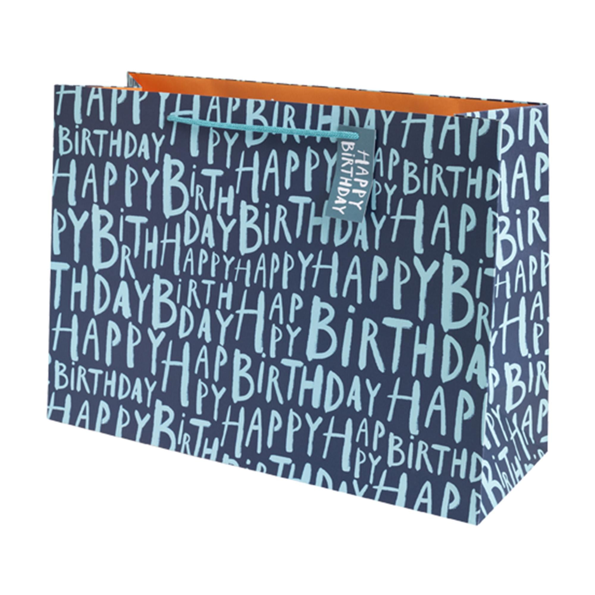 Sainsbury's Blue Happy Birthday extra large gift bag, imported from the UK