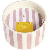 Habitat Pepper & Cassis scented pink stripe ceramic large candle, UK version
