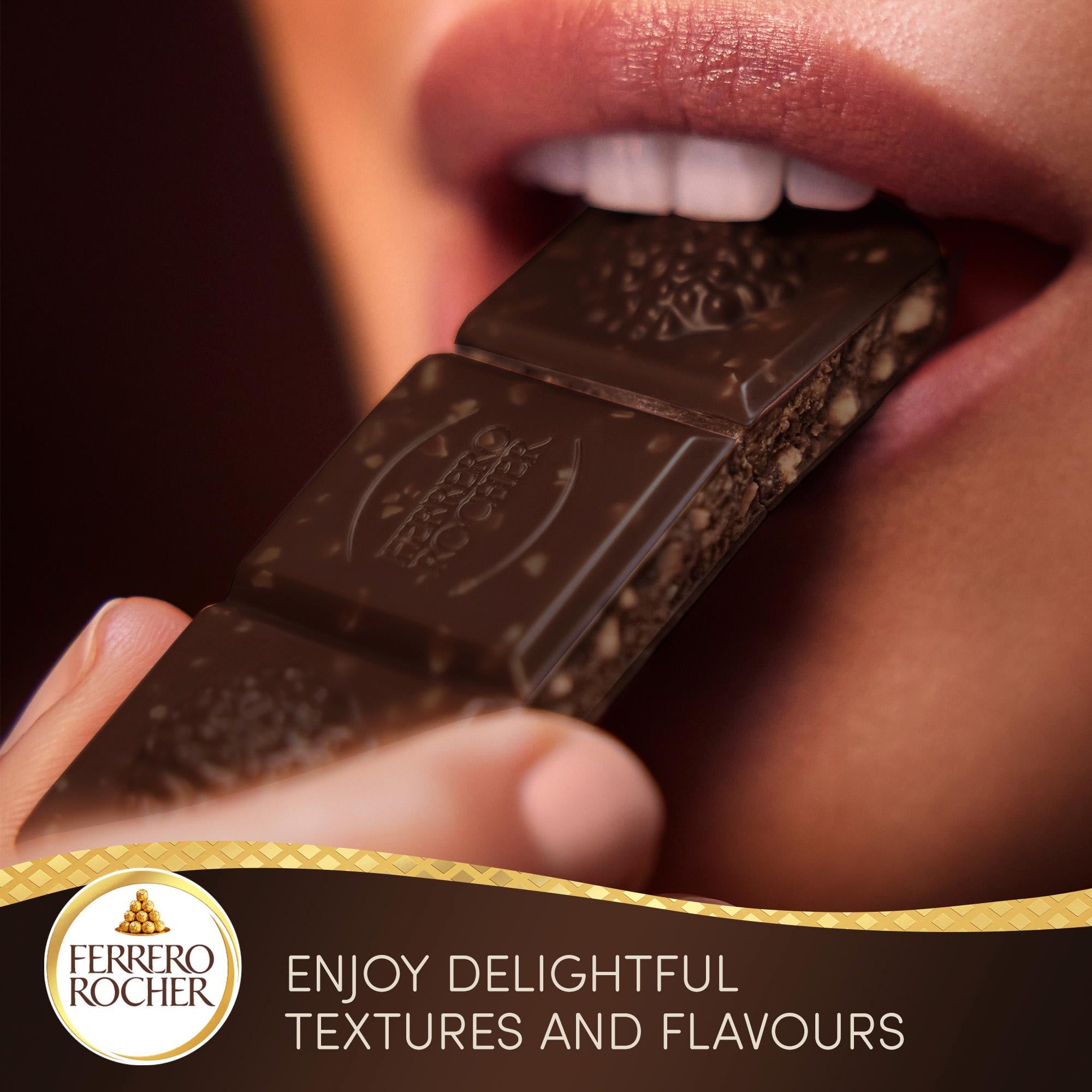 Ferrero Rocher Dark Chocolate Bar Hazelnut 90g - British product
