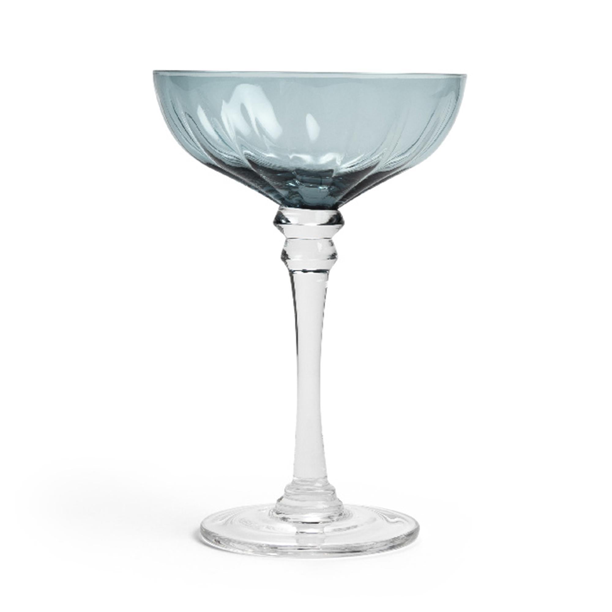 Habitat champagne coupe glass blue 200ml, UK version