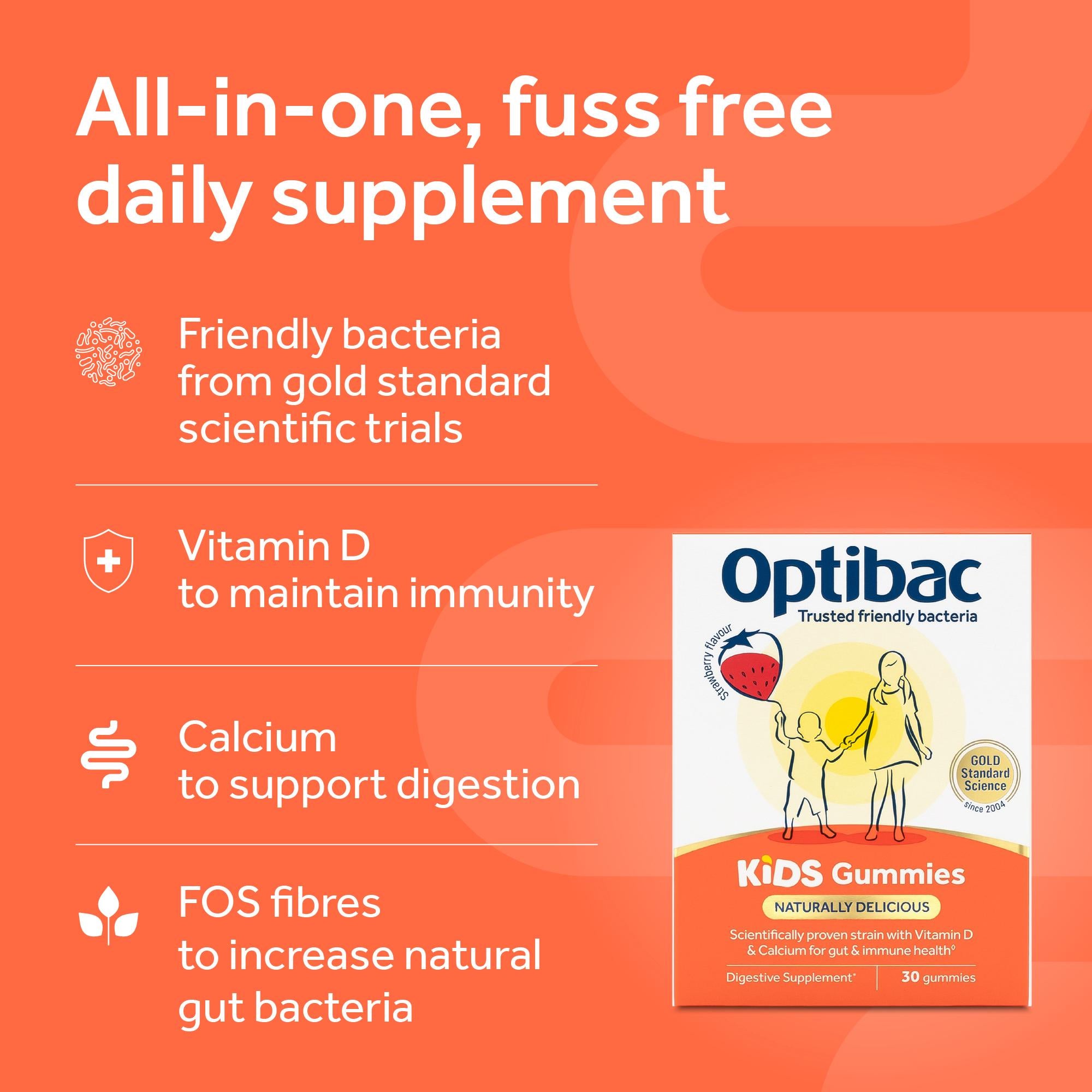 Optibac kids probiotic gummies 30 count, UK version