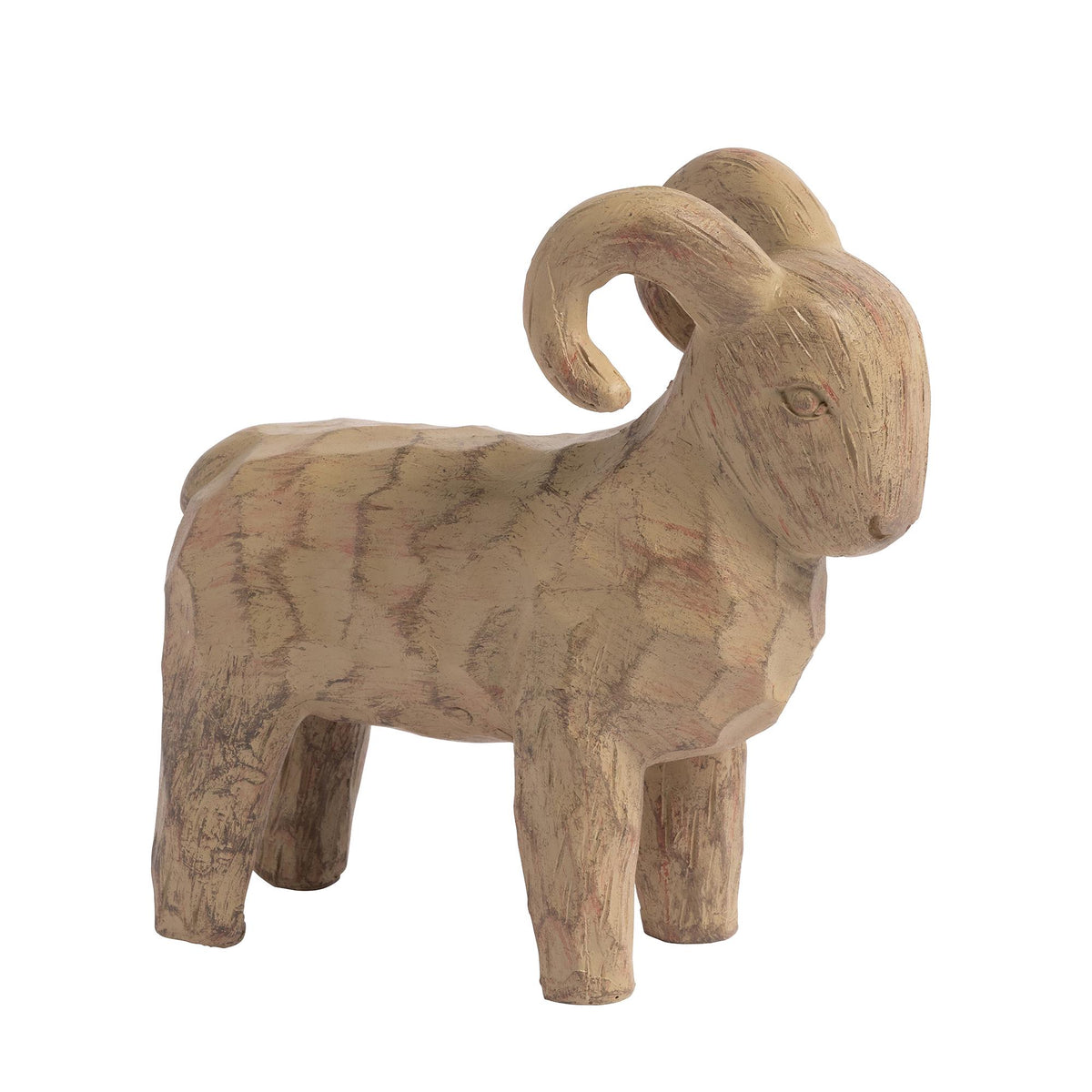 Sainsbury's resin ram objet with wooden texture, UK version