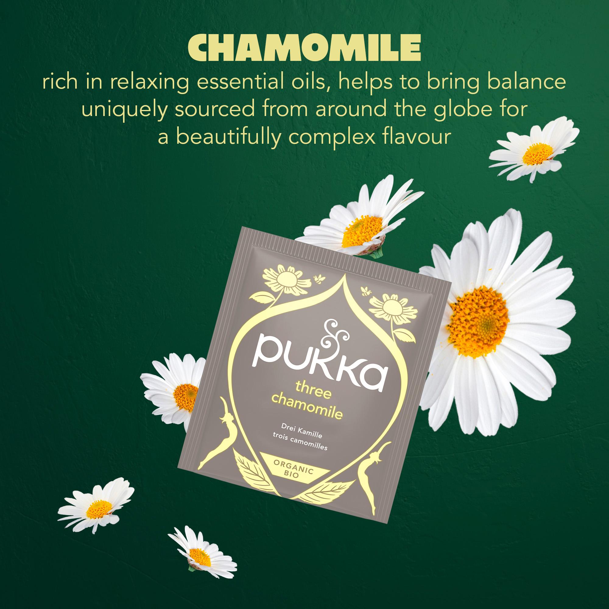 Pukka Three Chamomile tea bags 20, imported from the UK