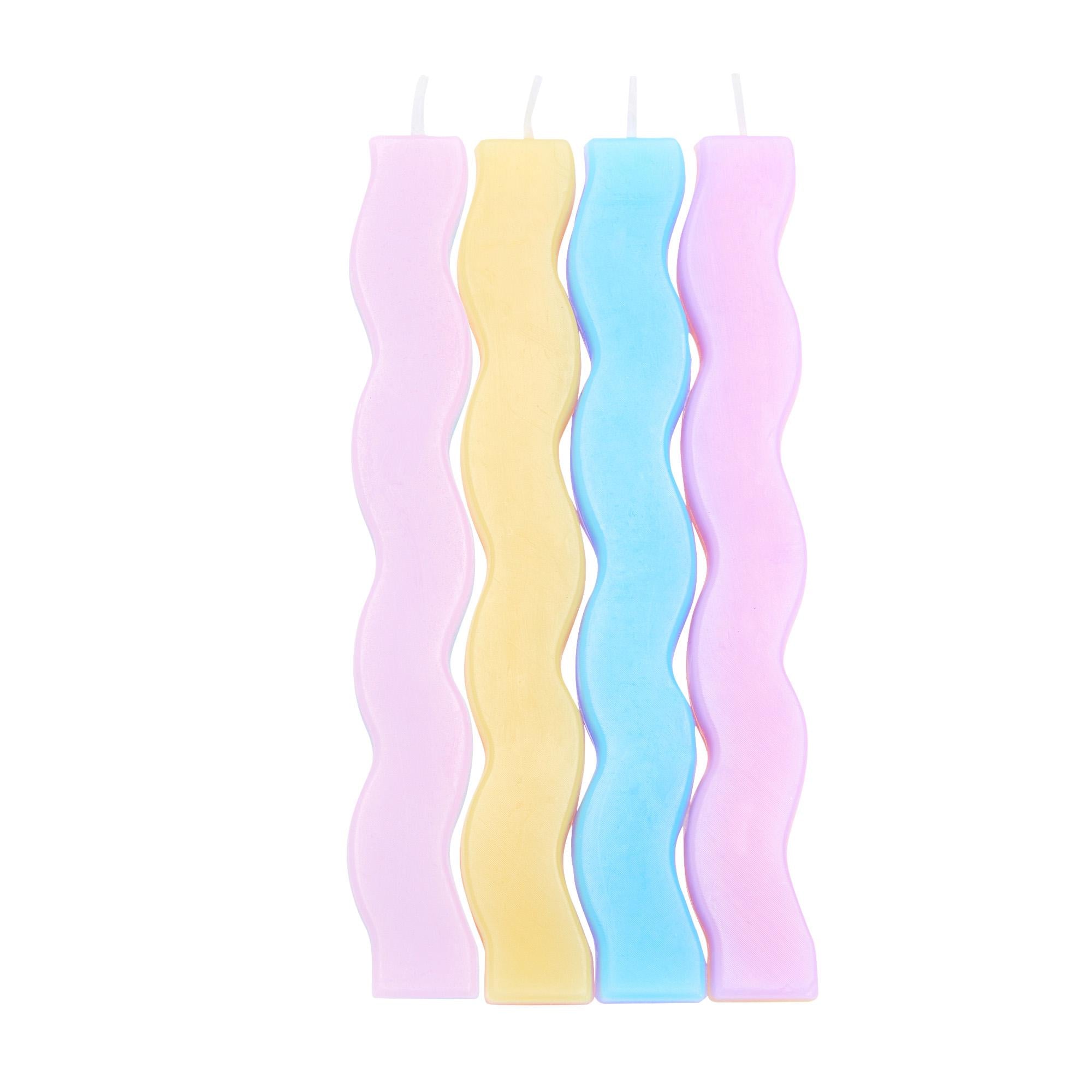 Sainsbury's wavy pastel cake candles 4 pack (British brand)
