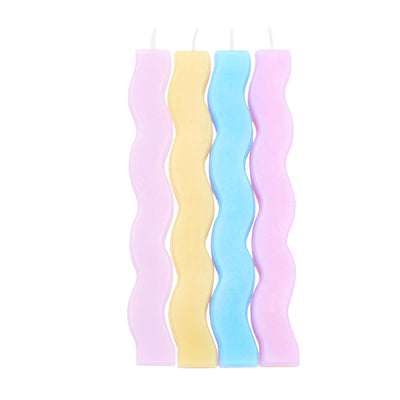 Sainsburys Sainsbury's Wavy Pastel Cake Candles 4 Pack- Buy online at McGrocer