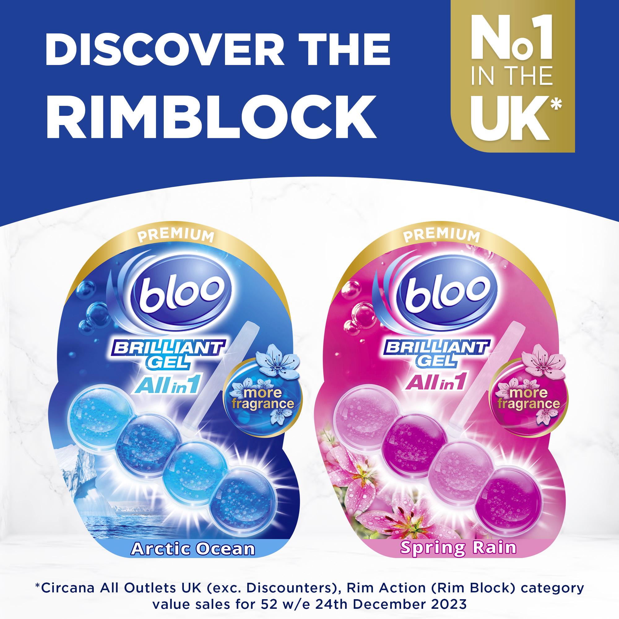 Bloo toilet rim block Arctic Ocean 42g (British brand)