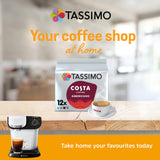 Tassimo Costa Americano coffee pods 12x9g, imported from the UK