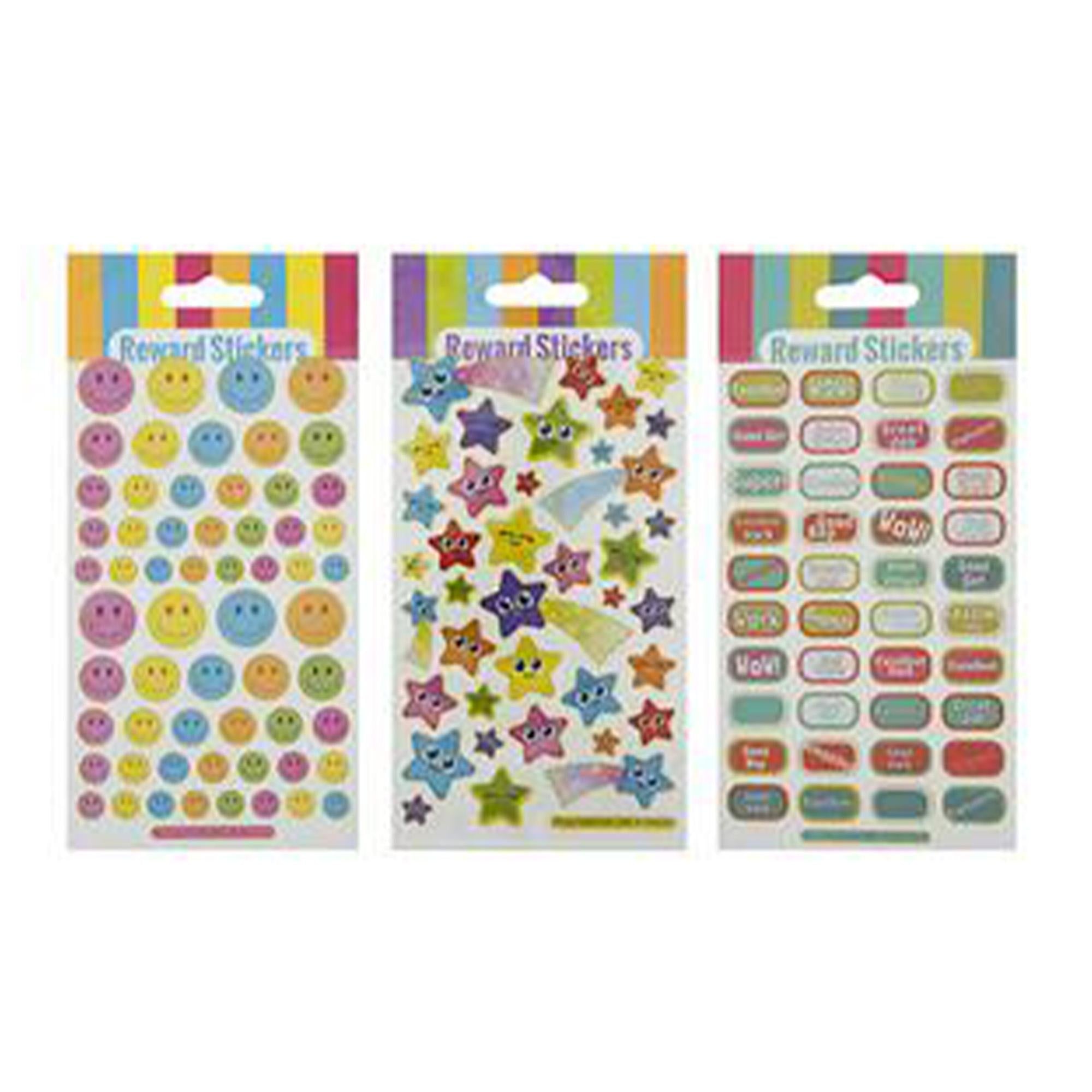Sainsbury's Home reward stickers with smiley face and star designs (British brand)