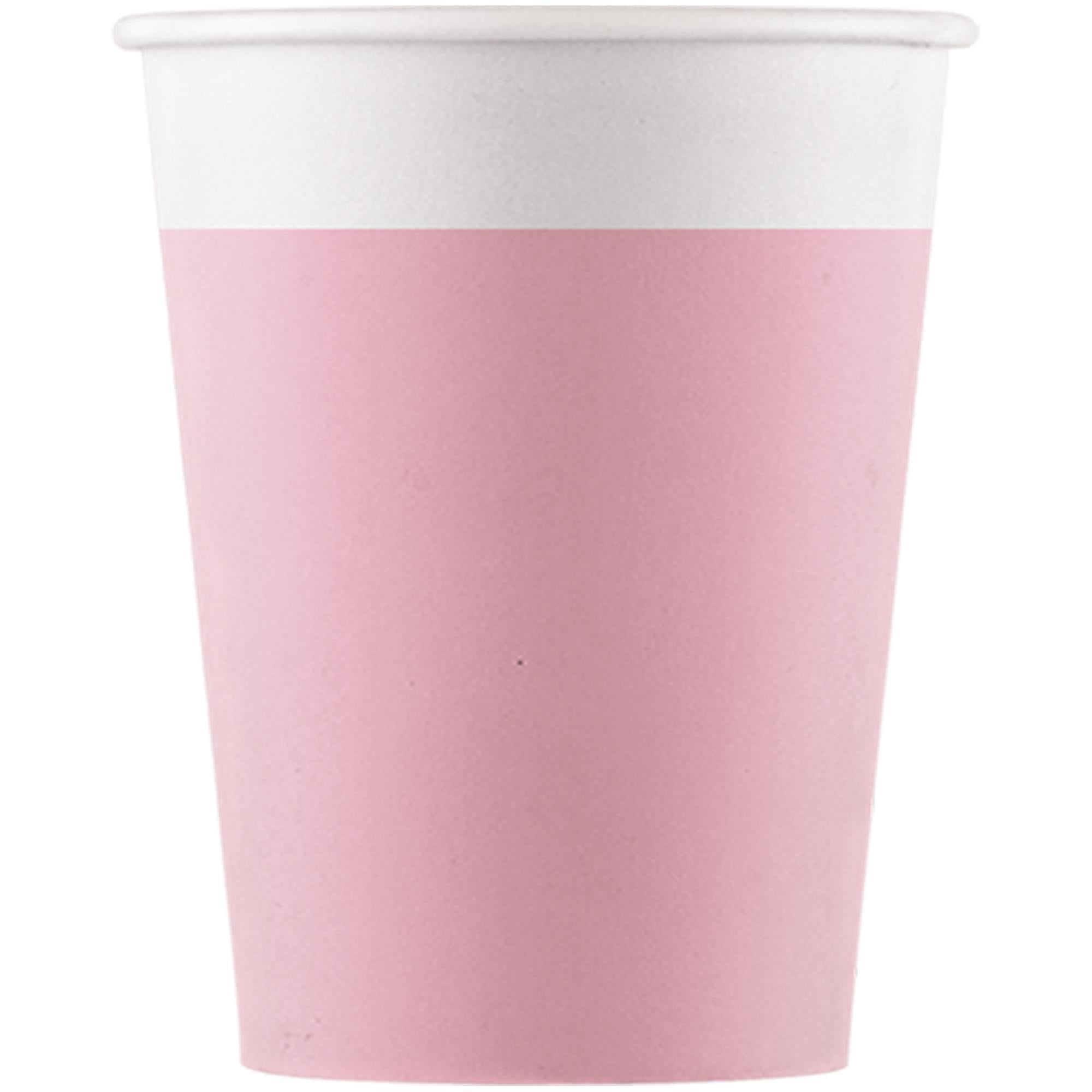 Procos pink disposable paper cups 200ml 8 pack UK version