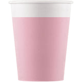 Procos pink disposable paper cups 200ml 8 pack UK version