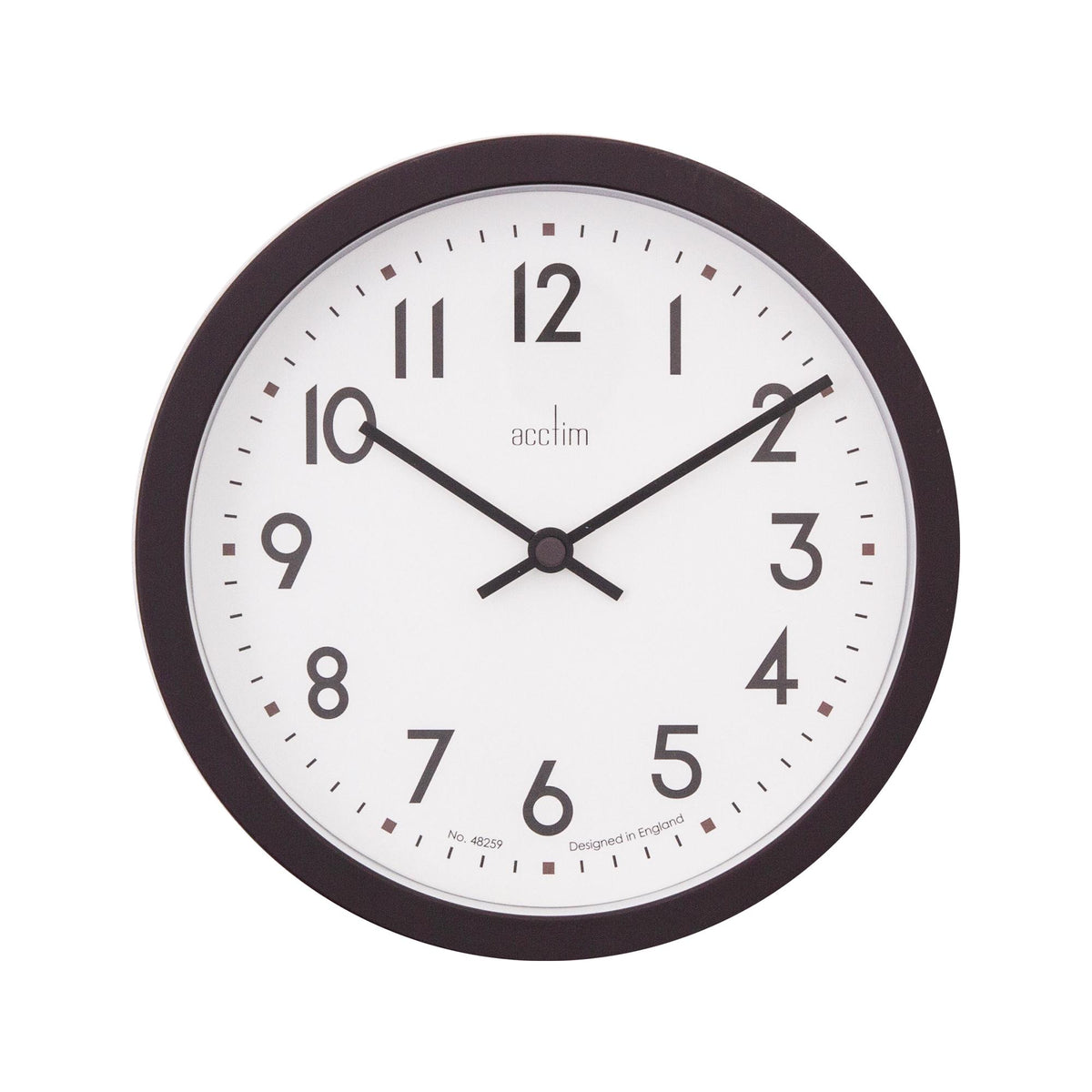 Acctim Elstow retro analogue wall clock black 20cm - British product