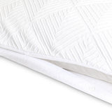 White Textured Embossed Single Bedding Set with Duvet Cover and Pillowcase