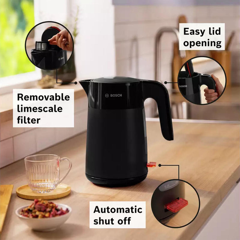 Bosch MyMoment Excite Black Electric Kettle 1.7L - British product