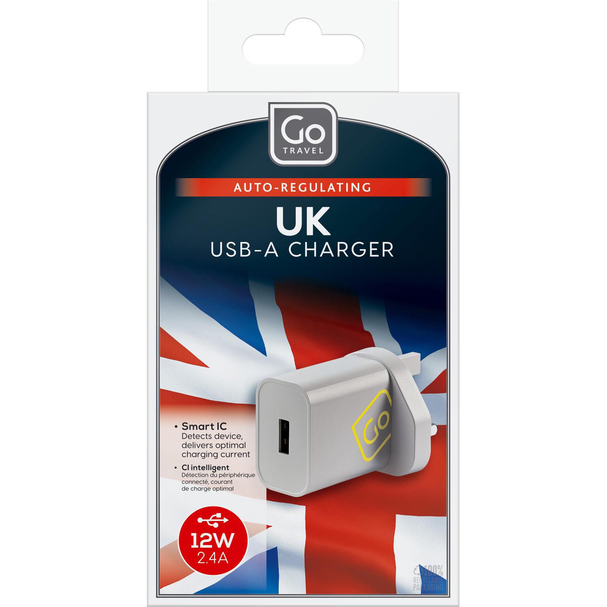Go Travel USB Charger 2.4A - British product