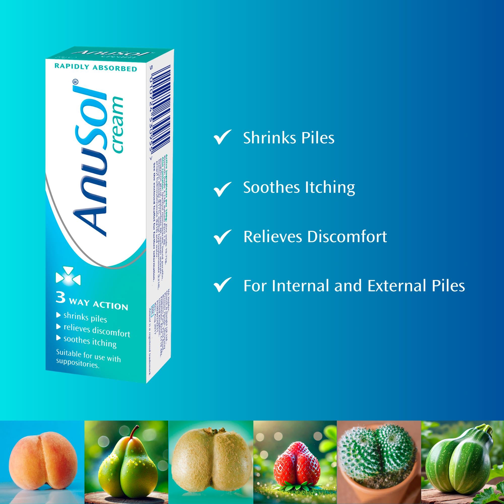 Anusol haemorrhoid cream 23g, UK version