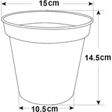 Whitefurze plastic pots pack of 3 15cm, UK version