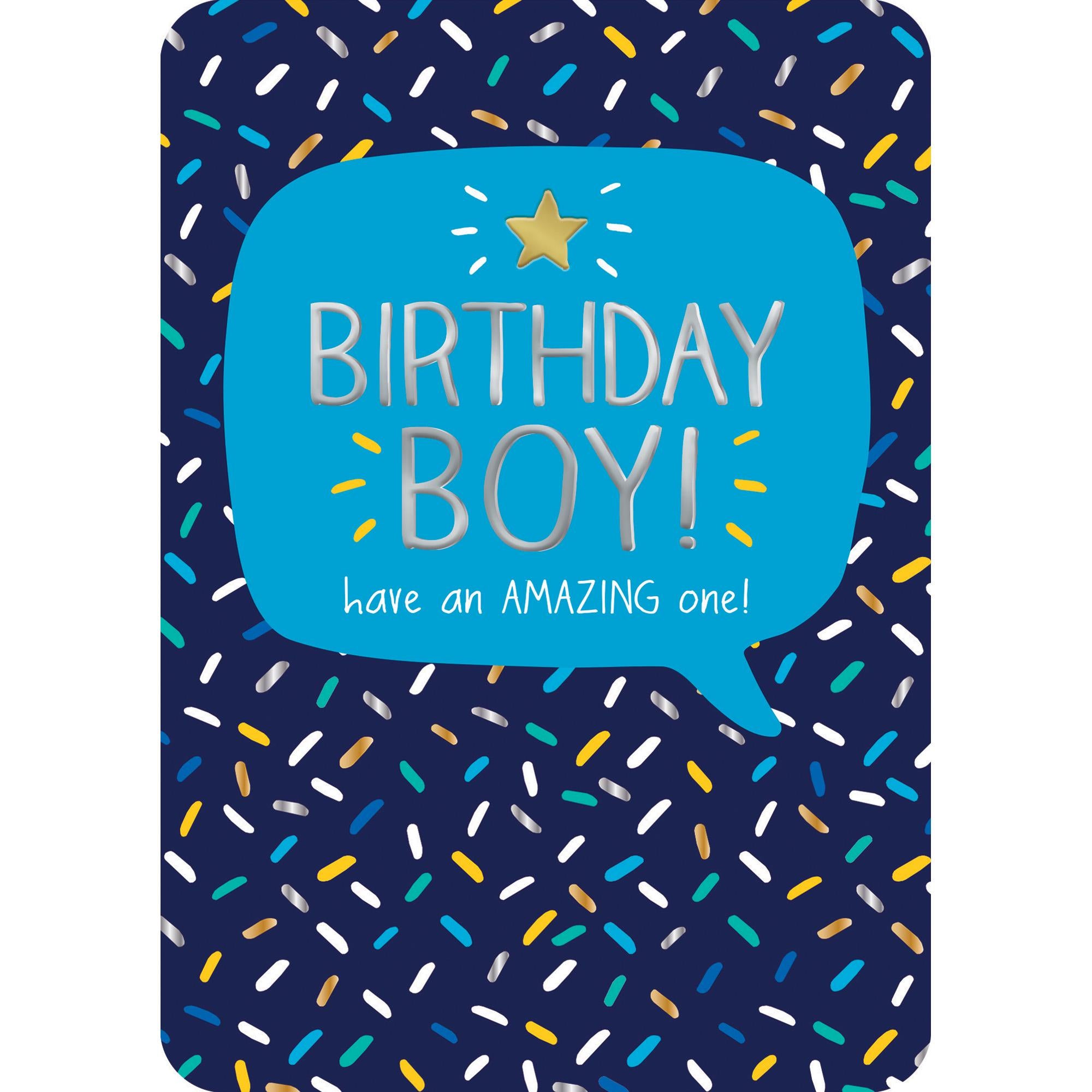 Pigment Productions Birthday Boy Card Fun Blue Kids Greeting Card GOODS Sainsburys   